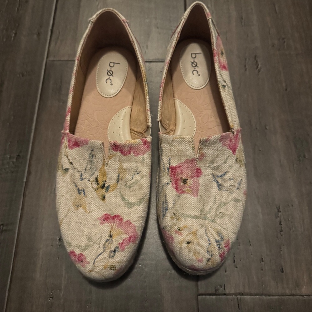 B.O.C. Born Concept Floral Canvas Slip-On Espadrille Flats Women Size 11 - Picture 6 of 8